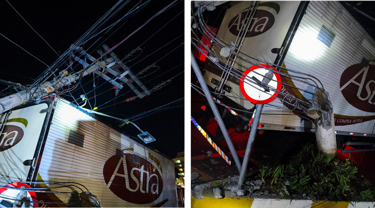 Celesc se manifesta sobre trabalho de restabelecimento de energia elétrica em Caçador após acidente 2 celescdupla