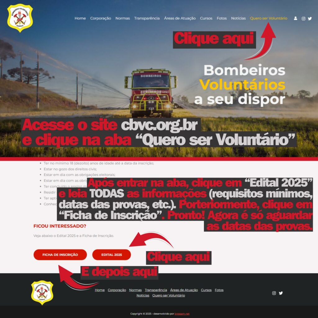 Bombeiros Voluntários de Caçador abrem inscrições curso de formação 2 bomb2