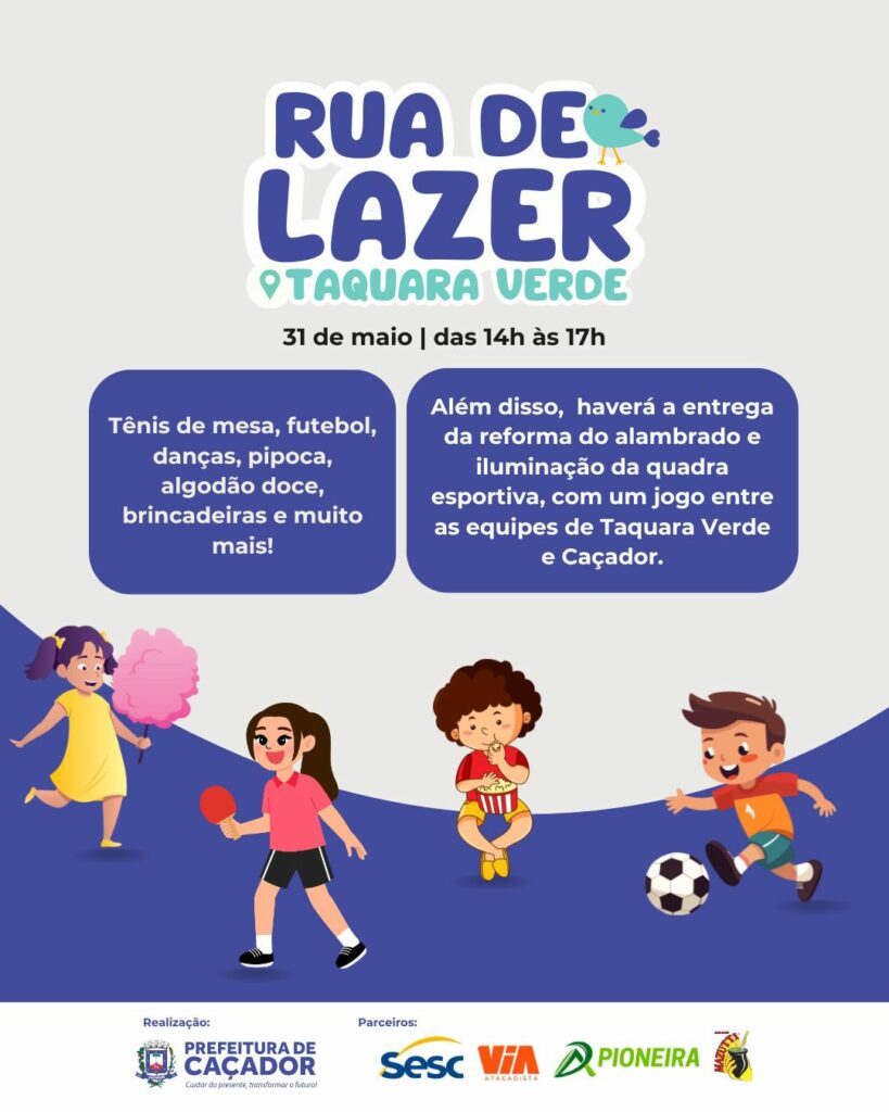 Parceria: Prefeitura de Caçador promove Rua de Lazer no Distrito de Taquara Verde 1 rua2