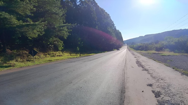 SC-350: Estrada que liga Caçador e Lebon Régis recebe pintura após atuação do MPSC 1 C350b