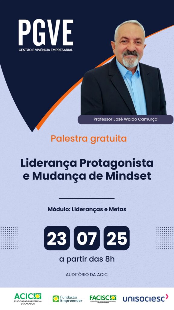 “Liderança Protagonista e Mudança de Mindset” é tema de palestra gratuita na Acic 1 acic
