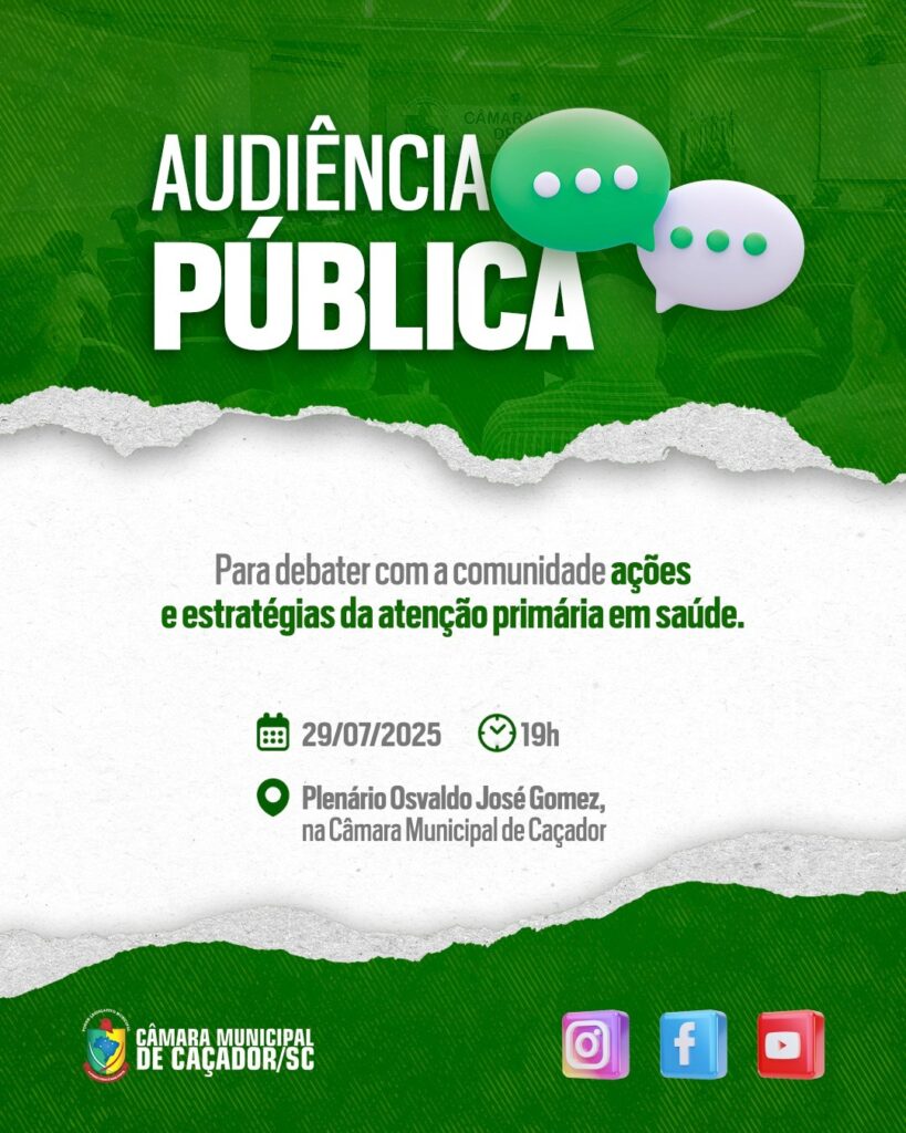 Audiência Pública: Câmara de Caçador debaterá atenção primária em saúde 1 audi
