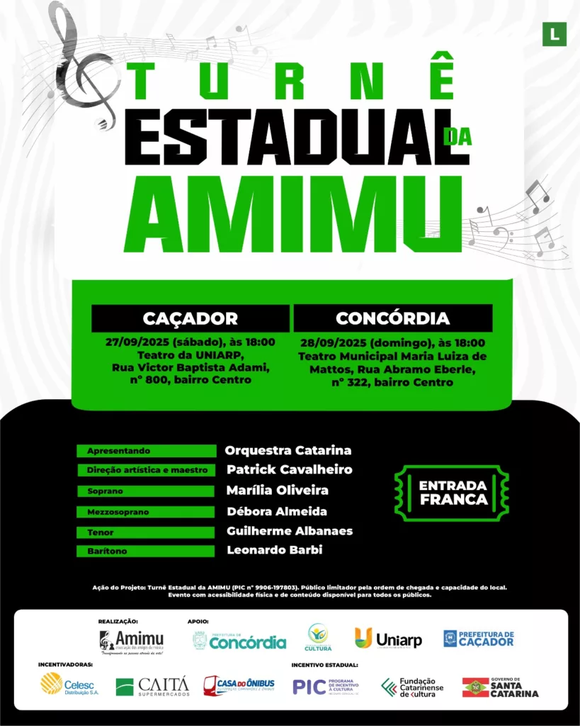 Turnê Estadual da Amimu apresenta concerto gratuito em Caçador 2 amimu1
