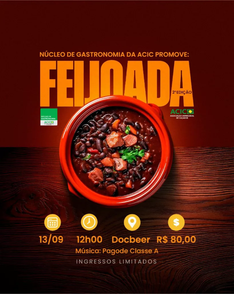 2ª Feijoada do Núcleo de Gastronomia da Acic acontece no dia 13 2 feijao
