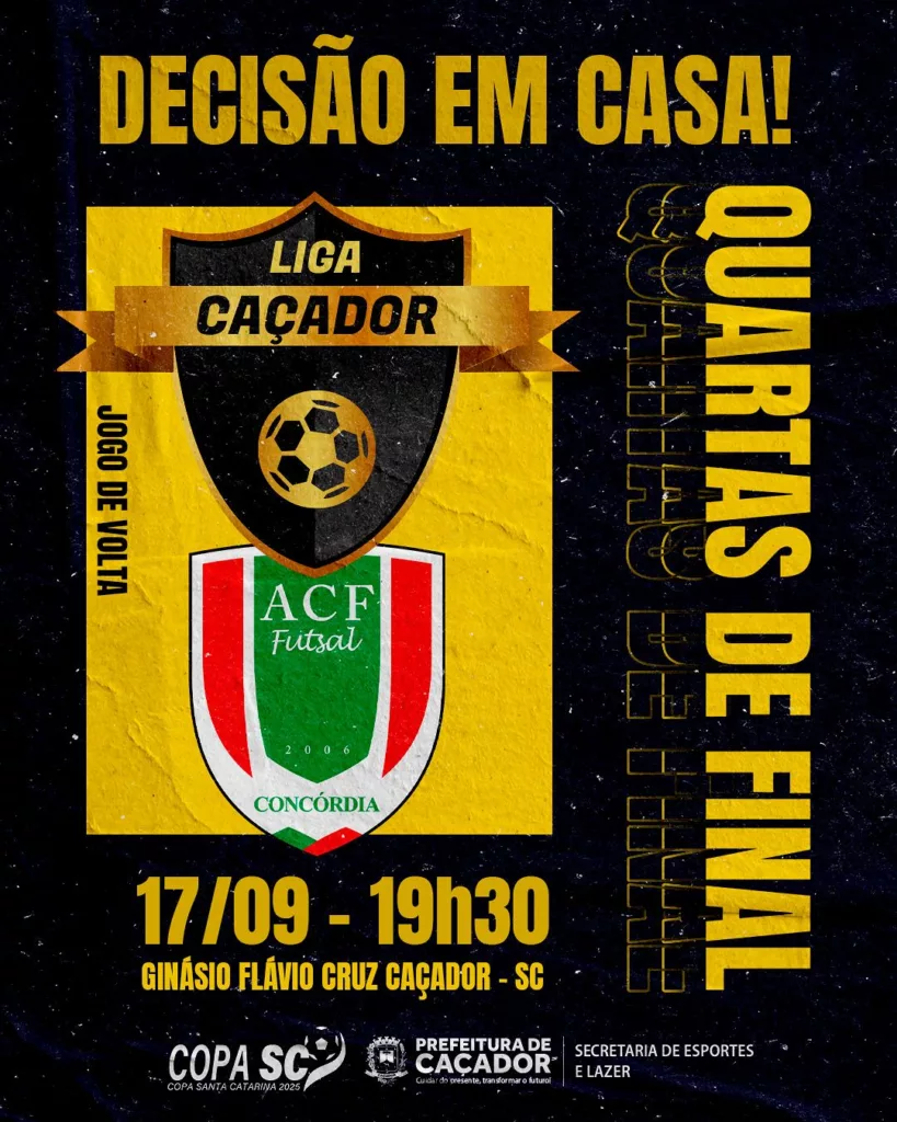 Caçador Futsal decide vaga na semifinal da Copa SC em casa contra Concórdia 2 futsal1