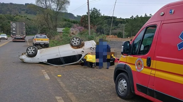 Capotamento na SC-350 deixa jovem ferido em Lebon Régis 1 Lebon Régis