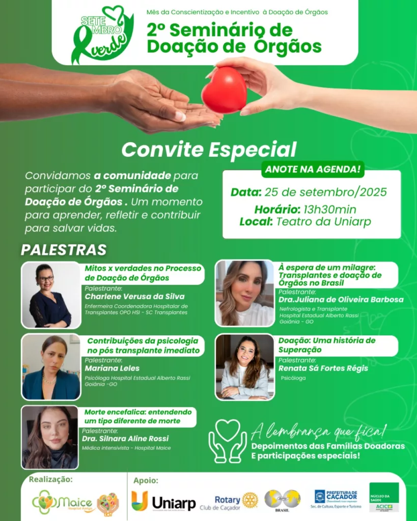 Hospital Maice realiza o 2º Seminário de Doação de Órgãos no dia 25 de setembro 2 orgaos