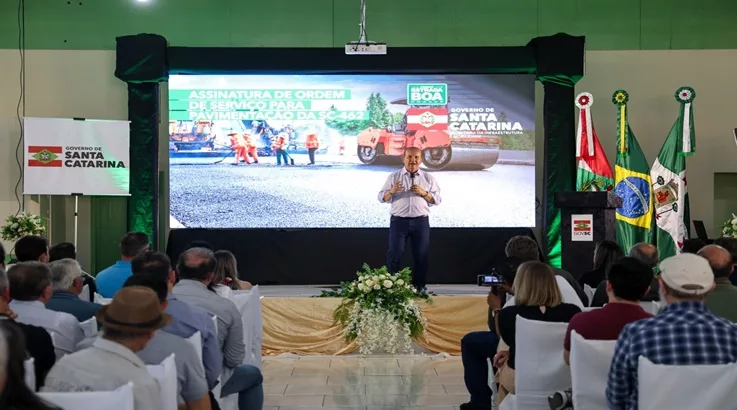 Matos Costa: governador Jorginho Mello autoriza o início de obra histórica na SC-462 estrada da paca