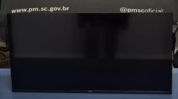 PM recupera tv furtada em poucas horas em Caçador 1 televisão