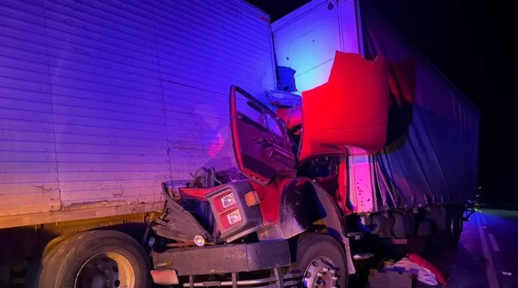 Dois caminhoneiros ficam feridos em acidente na SC-350 em Caçador 3 caminhao2