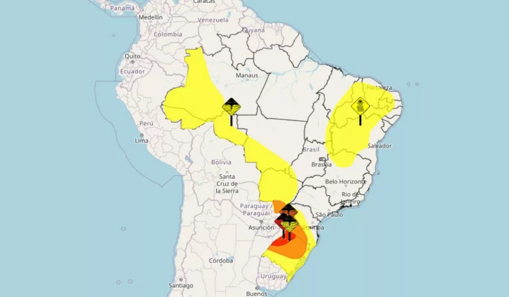 Caçador está na rota de temporais nas próximas horas 3 mapa1