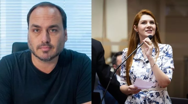 Carlos Bolsonaro e Ana Campagnolo trocam farpas sobre vaga ao Senado em SC 1 dupla